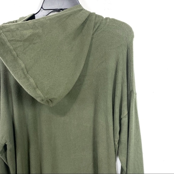 NEW CENY Cozy Fleece Relaxed Fit Hoodie Sweatshirt Long Sleeve In Olive Size L - Picture 5 of 7